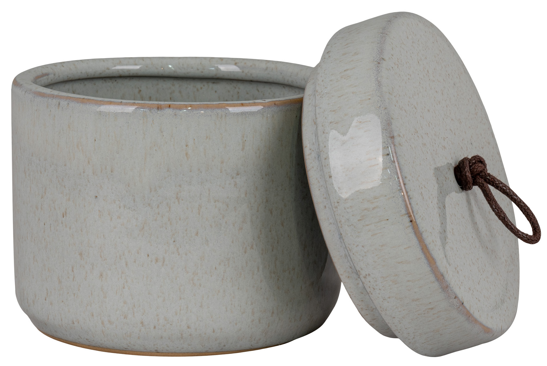 Pojemnik z przykrywką kamionkowy szary Ø11x10 cm – grafika-1.