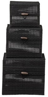 Pojemniki Roisin Square (3-set) czarne – obraz-1