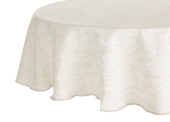 Покривка за маса с бродиран маншет кръгла ф 140 см – изображение-1