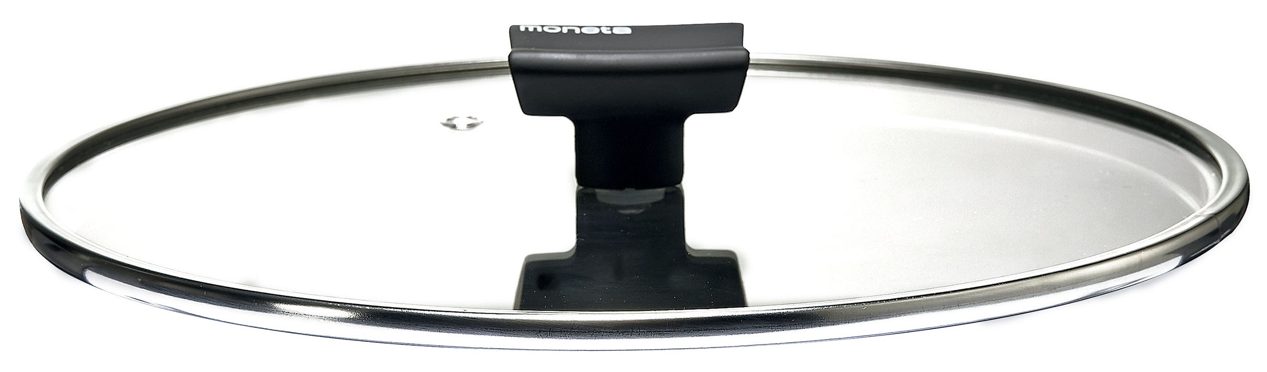 Pokrywka szkło i stal nierdzewna czarna  Ø24 cm – obraz-1