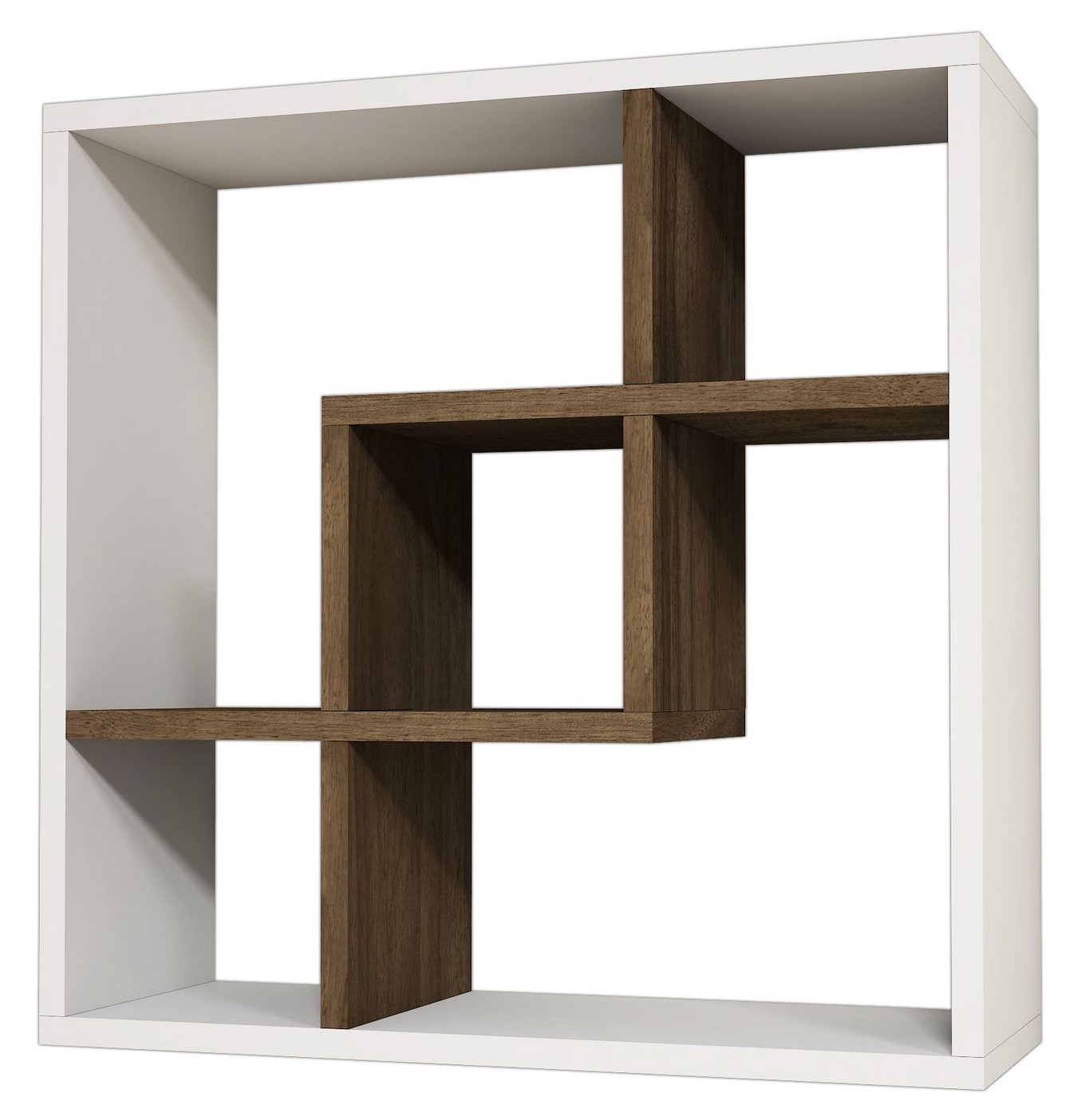 Półka Bellini 60x60 cm biało-orzechowa – obraz-1