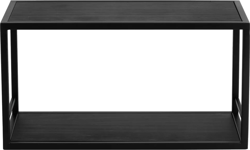 Półka czarna drewno sosnowe i żelazo 40x20 cm – obraz-1