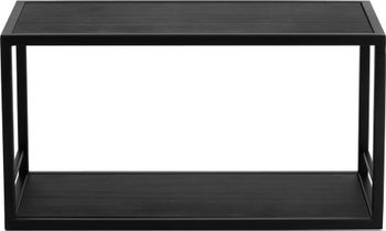 Półka czarna drewno sosnowe i żelazo 40x20 cm – obraz-1