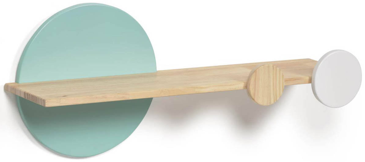 Półka wisząca kolorowa drewno sosna 60x16 cm – obraz-1