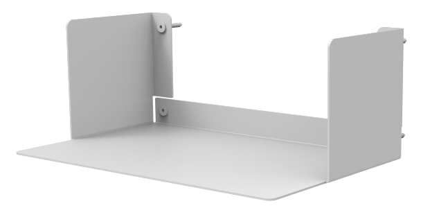 Półka wisząca metalowa biała 14x37 cm – obraz-1