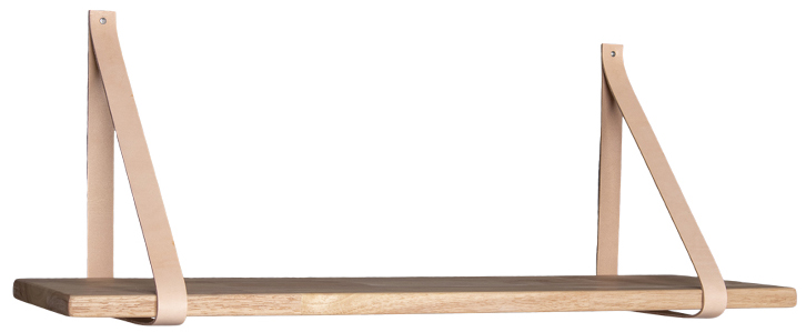 Półka wisząca naturalna drewno kauczuk 80x20 cm – grafika-1.