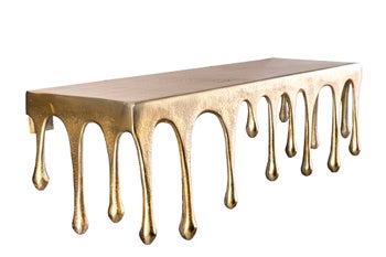 Półka LIQUID LINE 60 cm kropla, złoto antyczne – grafika-1.