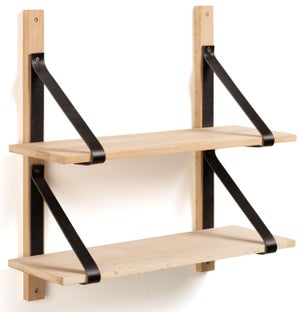 Półka wisząca naturalna drewno brzoza 60x20 cm – obraz-1