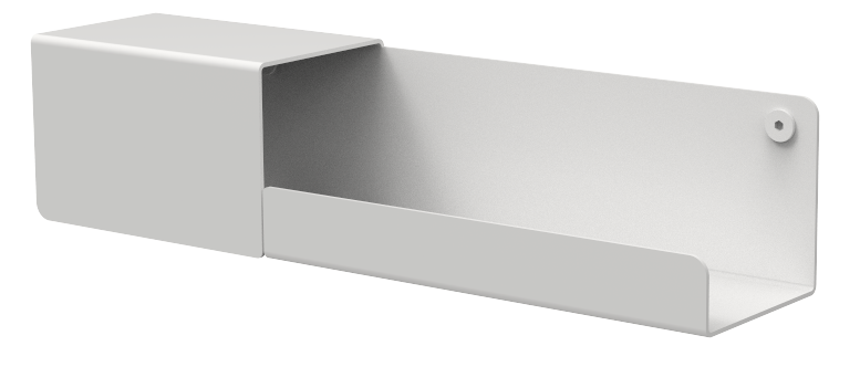 Półka wisząca metalowa biała 37x9 cm – obraz-1
