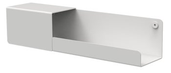 Półka wisząca metalowa biała 37x9 cm – obraz-1