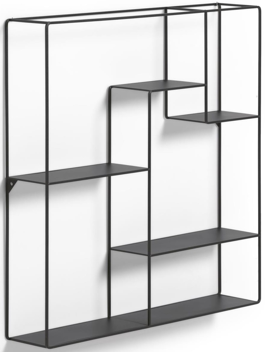 Półka wisząca metalowa czarna 80x15 cm – obraz-1