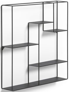 Półka wisząca metalowa czarna 80x15 cm – obraz-1