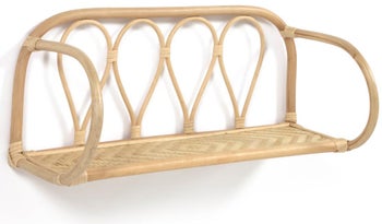 Półka wisząca naturalna rattan 58x25 cm – obraz-1