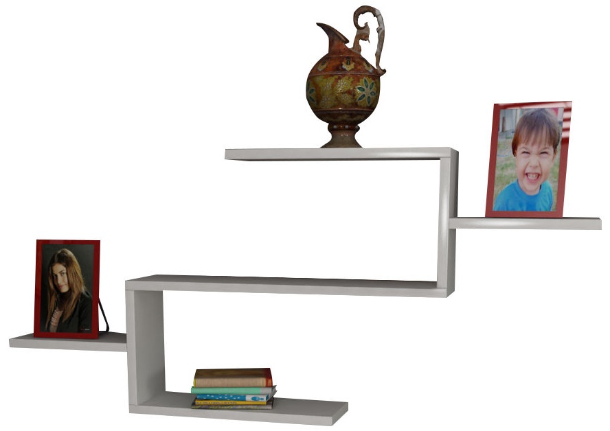 Półka ścienna Twist 104x49 cm biała – obraz-1