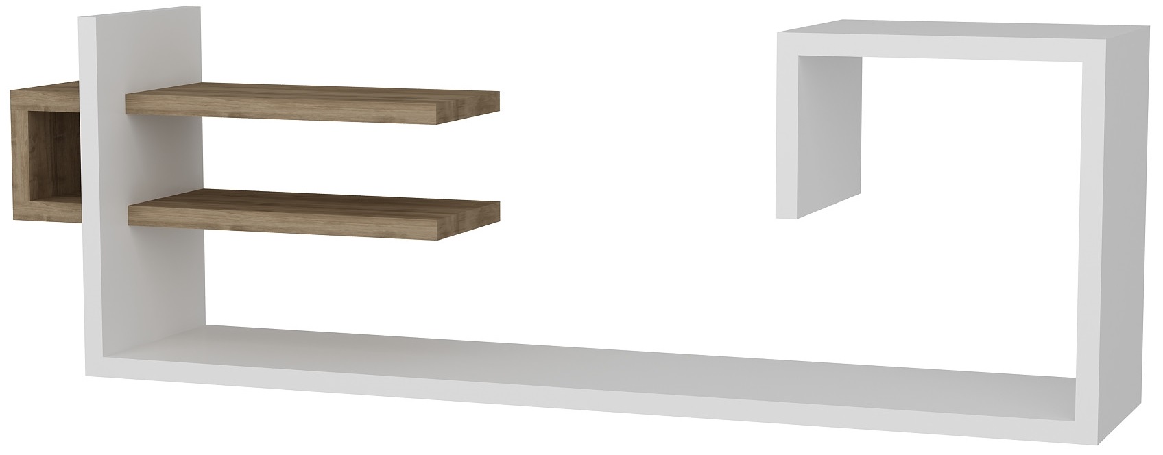 Półka Stor 90x30 cm biało-orzechowa – obraz-1