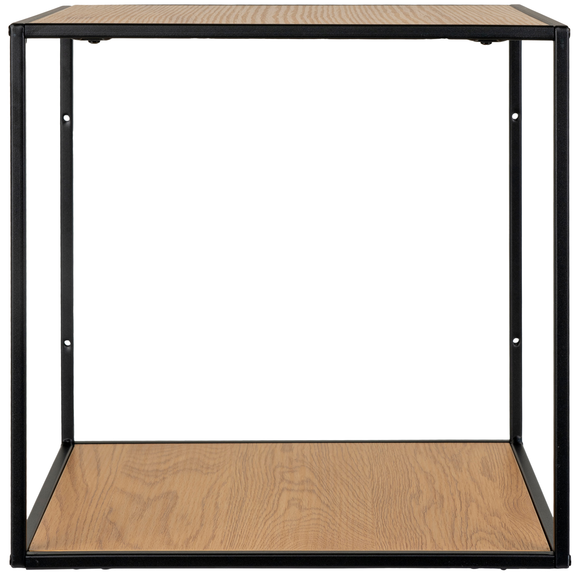 Półka wisząca czarna metalowa rama naturalna półka 36x36 cm – grafika-1.