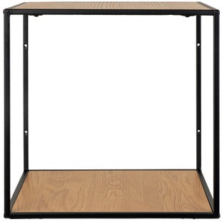 Półka wisząca czarna metalowa rama naturalna półka 36x36 cm – grafika-1.
