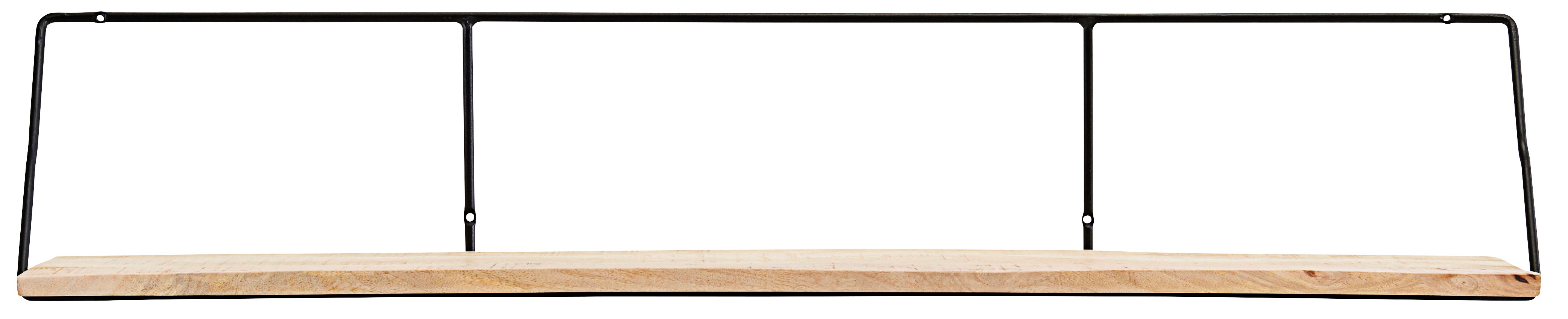 Półka loftowa drewniana czarna 130x24 cm – obraz-1