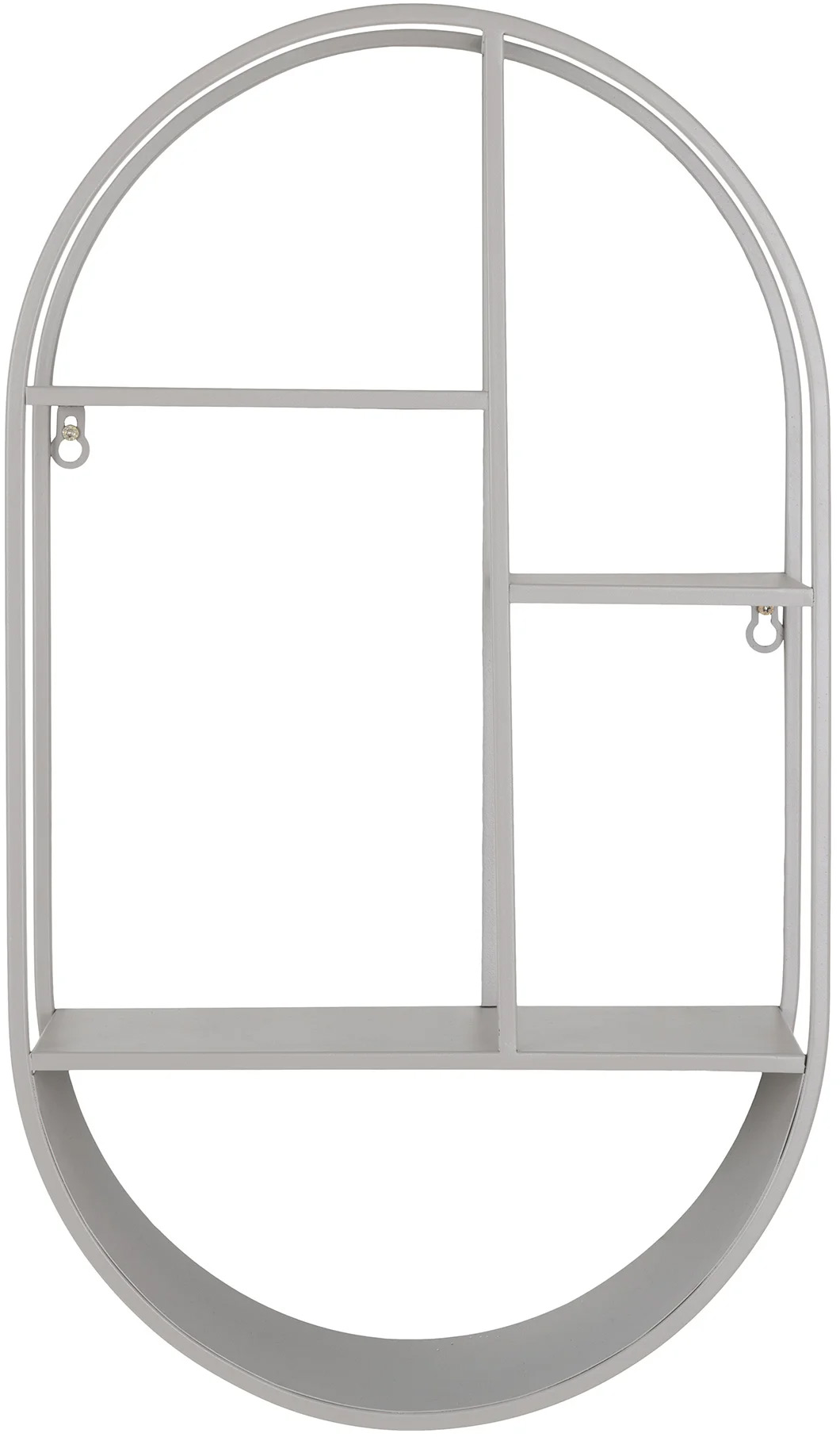 Półka wisząca szara metalowa owalna 60x35 cm – grafika-1.
