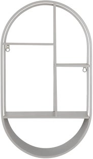 Półka wisząca szara metalowa owalna 60x35 cm – grafika-1.