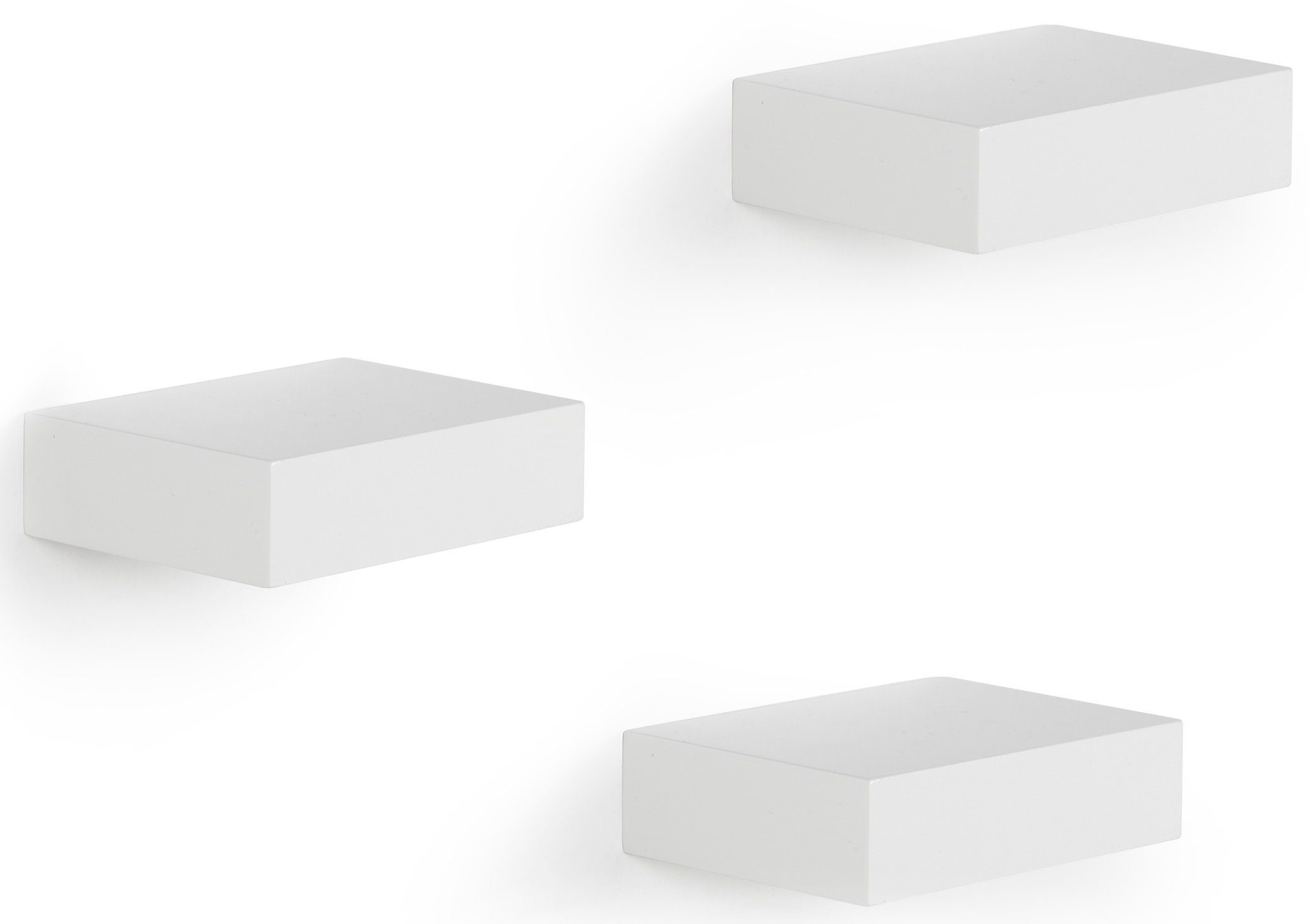 Zestaw 3 półek wiszących biały 10x8 cm – obraz-1