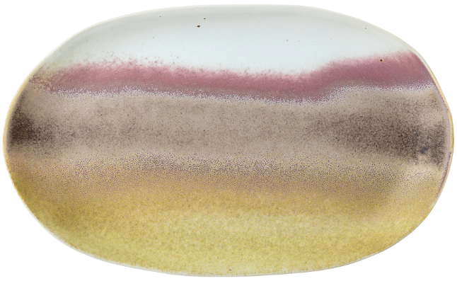 Półmisek kamionkowy złoty 33x3 cm – obraz-1