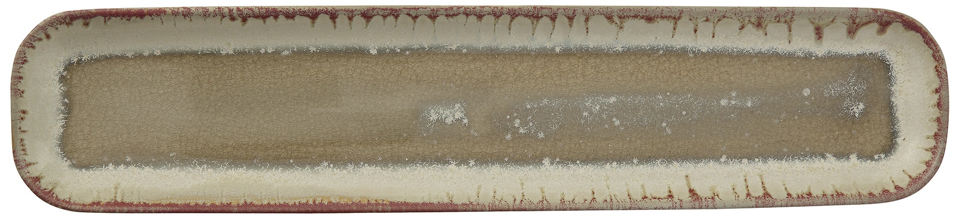 Półmisek podłużny ceramiczny brązowy 41x9 cm – obraz-1