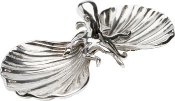 Półmisek aluminiowy w kształcie ośmiornicy 29x12 cm aluminium srebrny – obraz-1