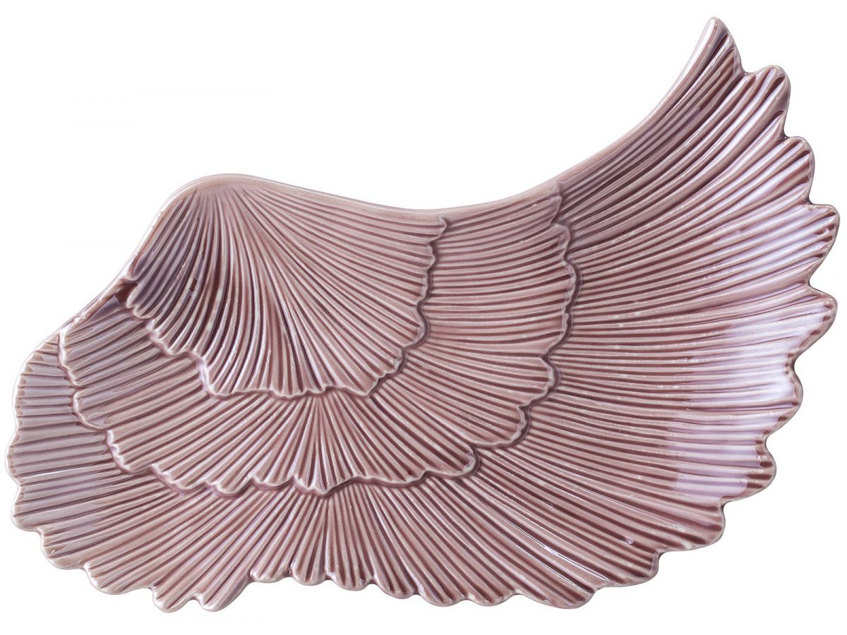 Półmisek porcelanowy różowy skrzydło 24x12 cm – obraz-1