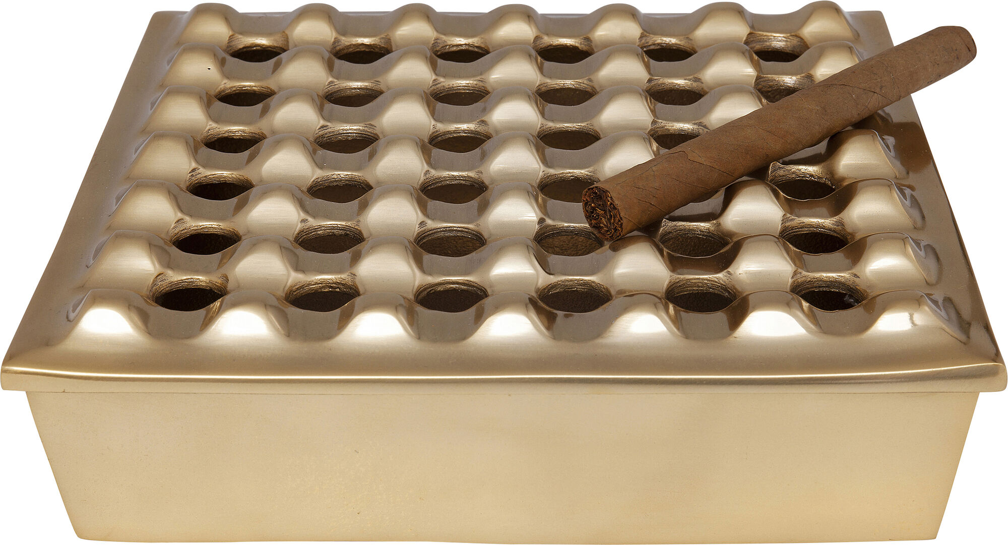 Scrumiera Soho Square Brass 25x25cm – imagine-1.