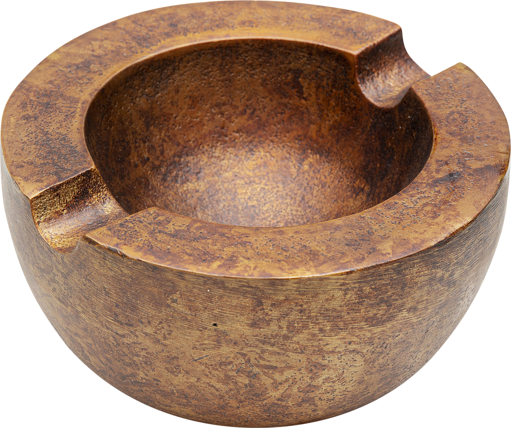 Popielniczka złota antyczna z aluminium okrągła Ø13 cm – obraz-1