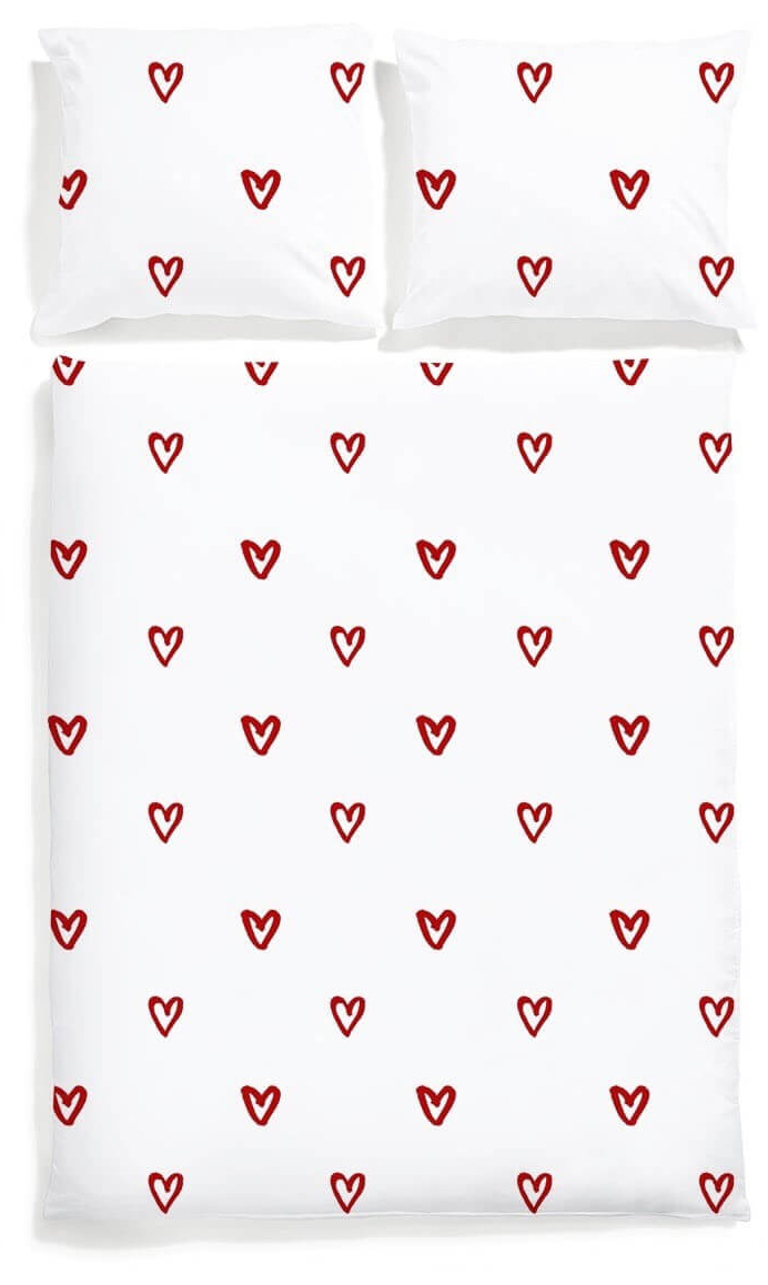 Pościel Serca 160x200 cm - 2x 70x80 cm – obraz-1