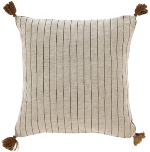 Poszewka dekoracyjna 45x45 cm beżowo-brązowa – obraz-1