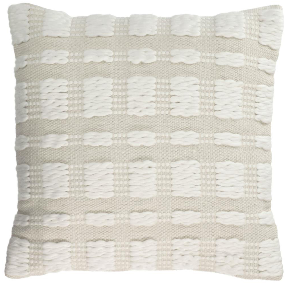 Poszewka bawełniana beżowa 45x45 cm – obraz-1