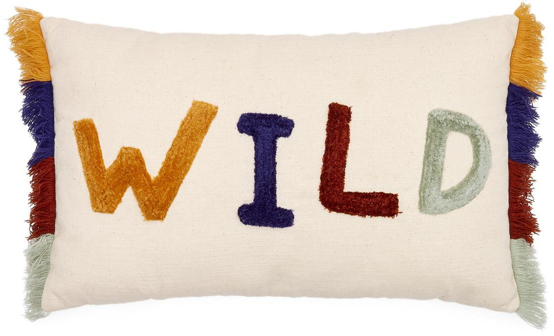 Poszewka dekoracyjna do pokoju dziecka kolorowa 50x30 cm z napisem Wild – obraz-1