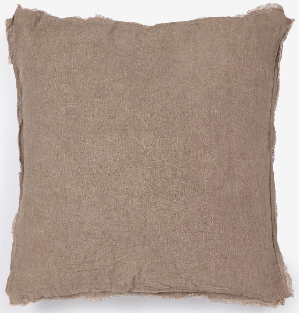 Poszewka lniana brązowa 45x45 cm – obraz-1