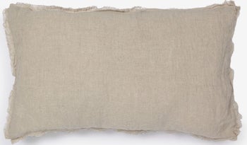 Poszewka lniana beżowa 50x30 cm – obraz-1