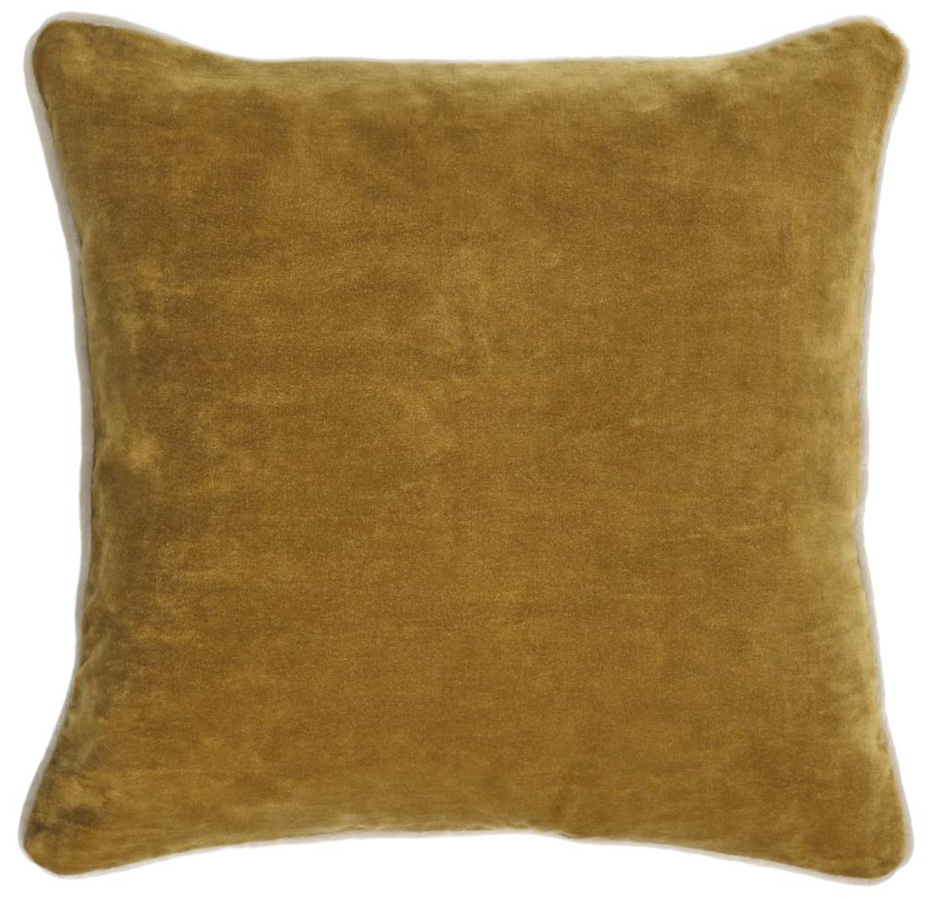 Poszewka bawełniana musztardowa 45x45 cm – obraz-1