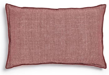 Poszewka dekoracyjna len i bawełna kasztanowa 50x30 cm – obraz-1