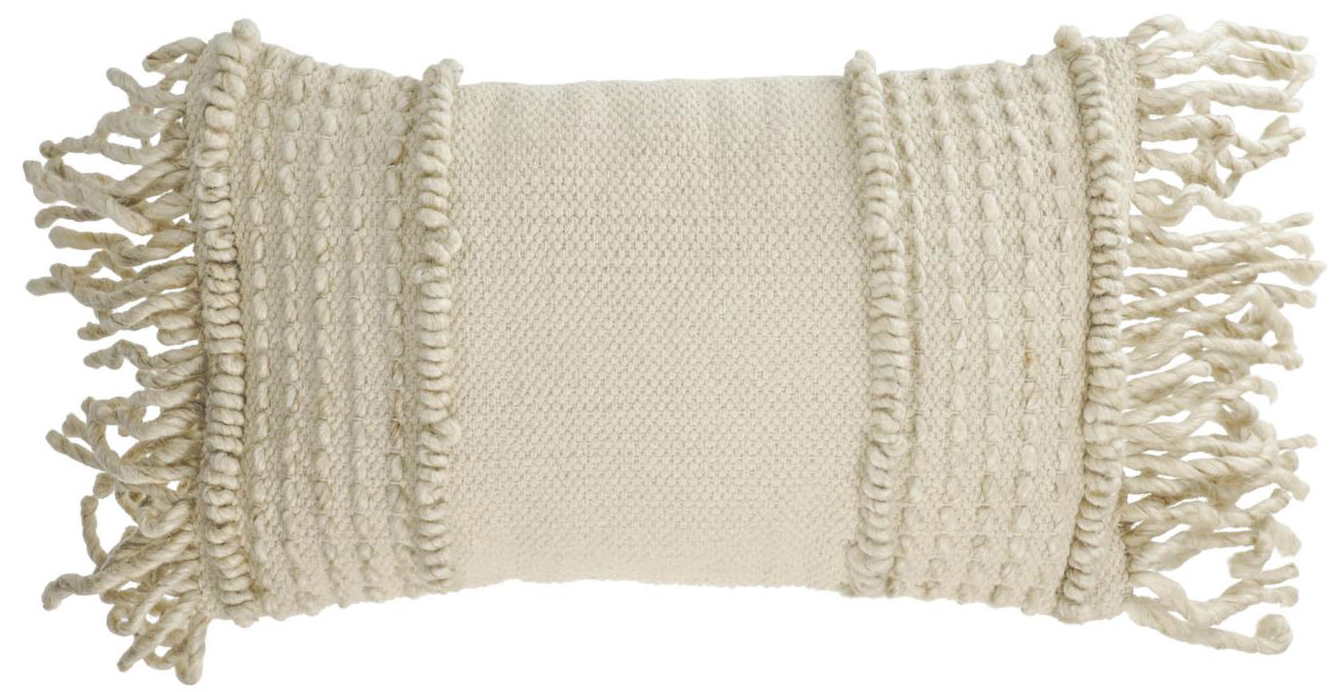 Poszewka bawełniana beżowa 50x30 cm – obraz-1