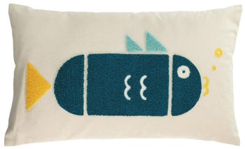 Poszewka dekoracyjna bawełna rybka 50x30 cm – obraz-1