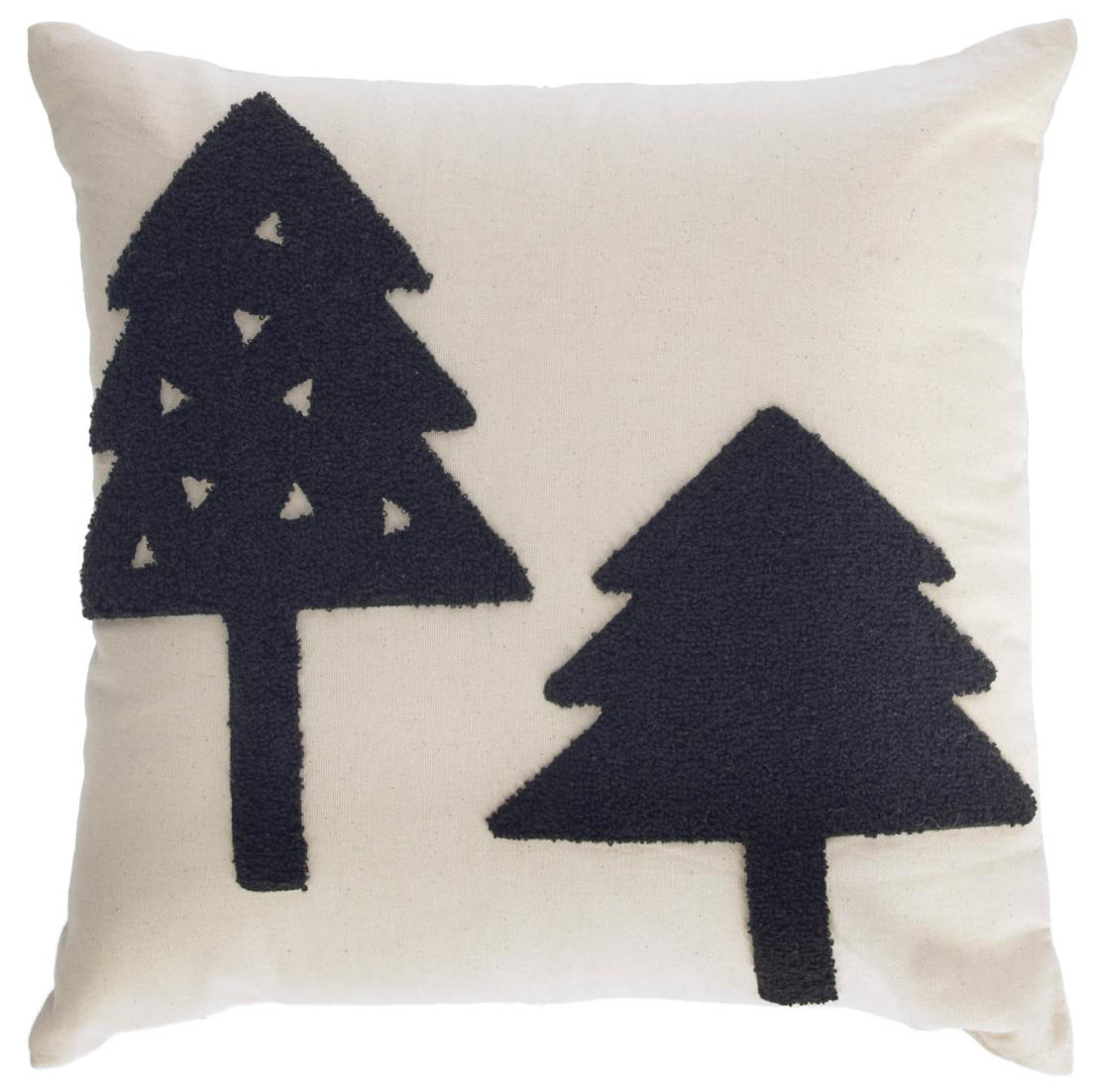 Poszewka na poduszkę bawełna beżowa drzewa 45x45 cm – obraz-1