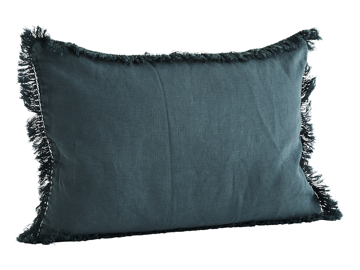 Poszewka lniana niebieska 60x40 cm – obraz-1