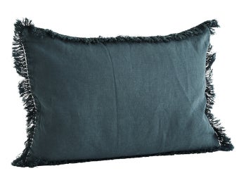 Poszewka lniana niebieska 60x40 cm – obraz-1