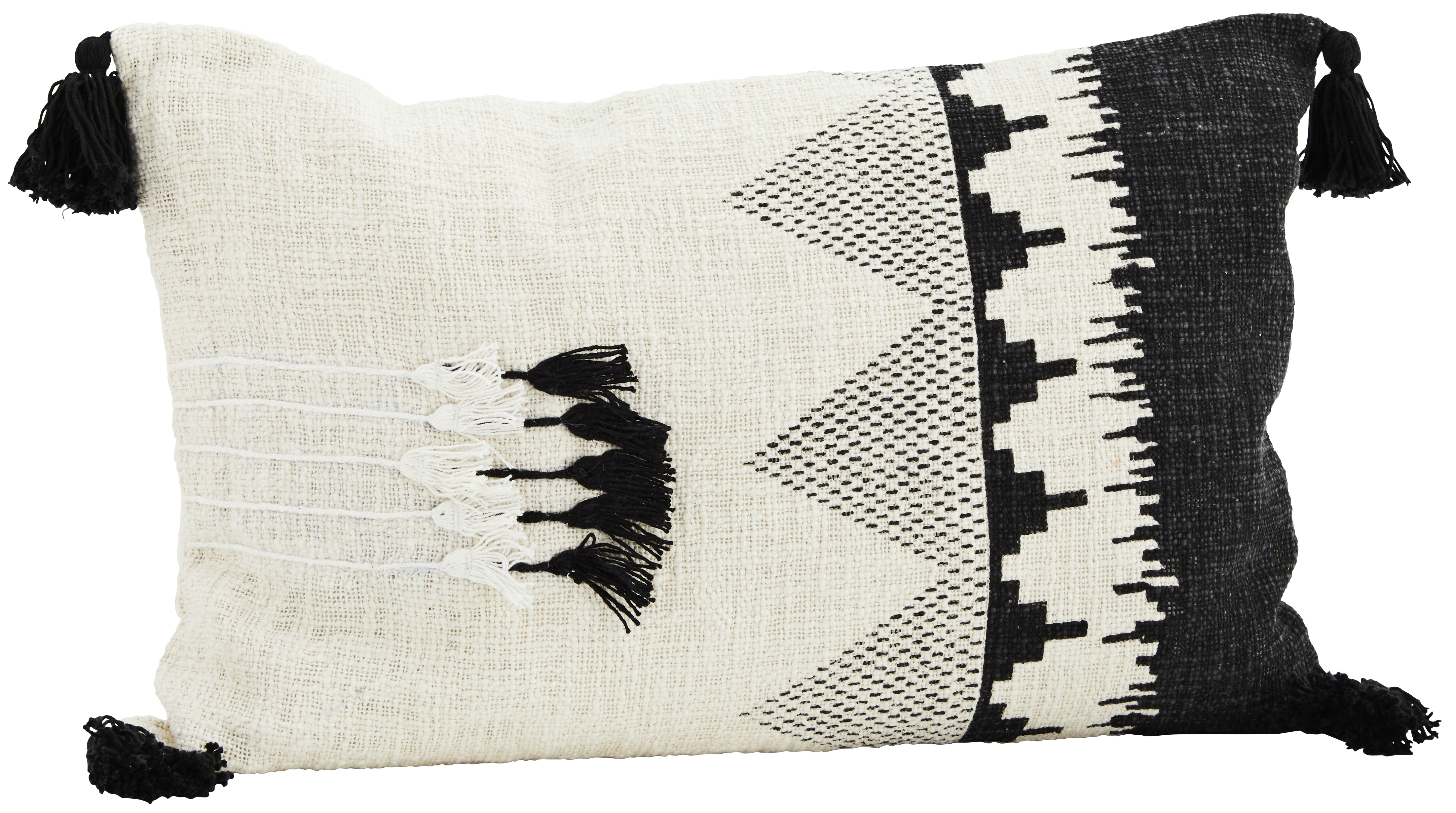 Poszewka na poduszkę Loutan 60x40 cm czarno-biała – obraz-1