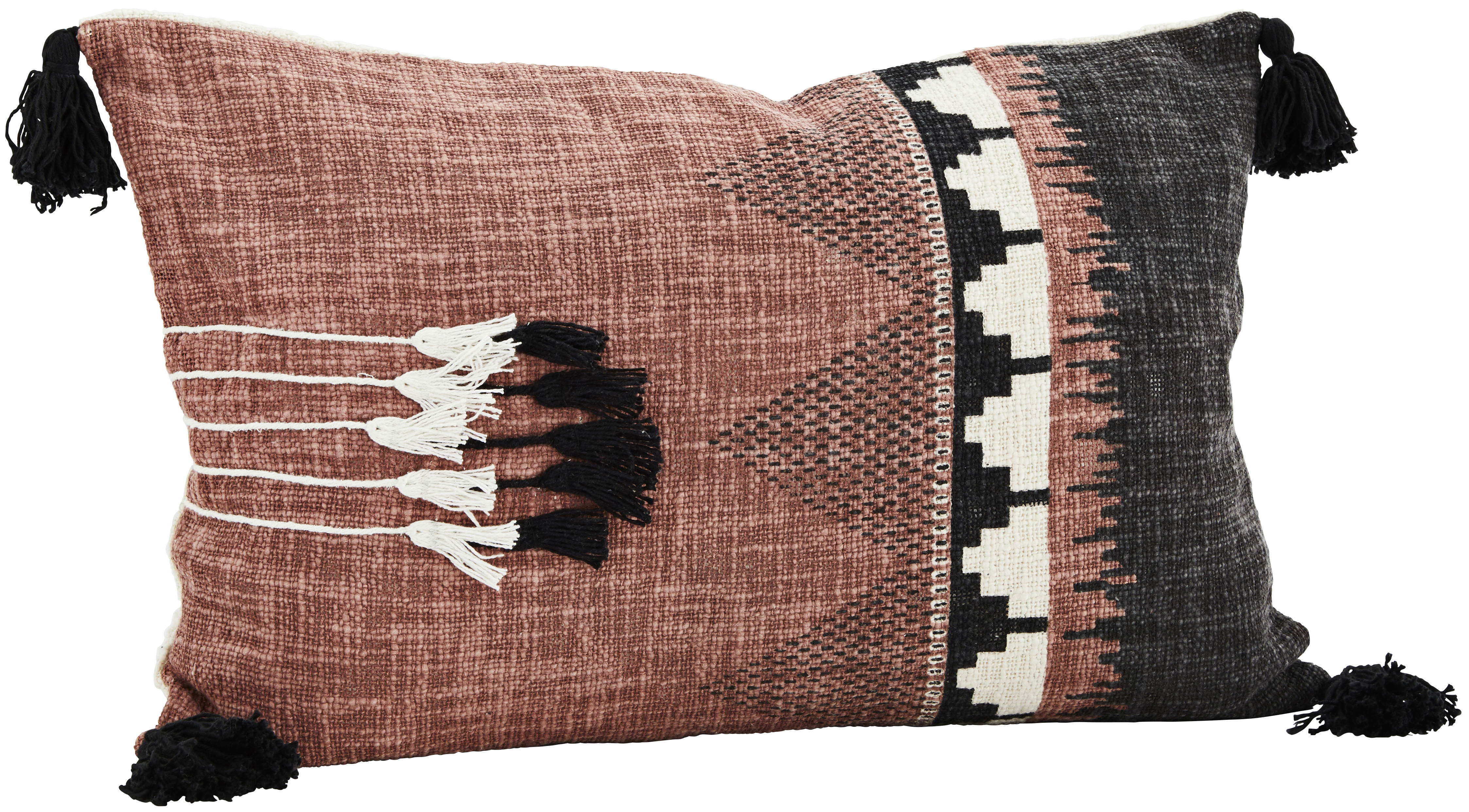 Poszewka na poduszkę Loutan 60x40 cm malinowo-czarna – obraz-1