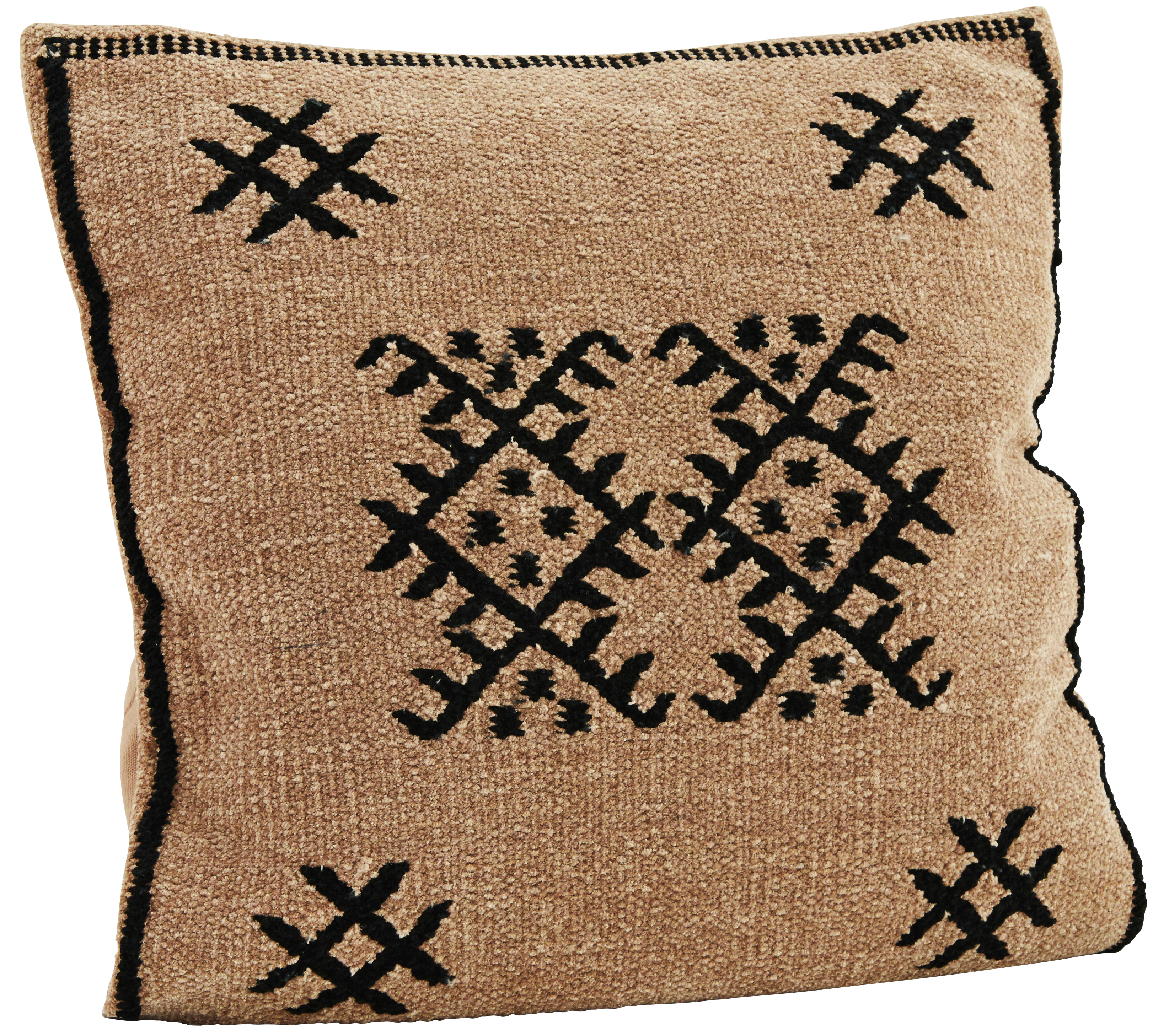 Poszewka bawełniana brązowo-czarna 50x50 cm – obraz-1