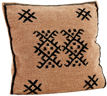 Poszewka bawełniana brązowo-czarna 50x50 cm – obraz-1
