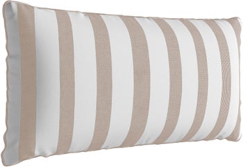 Prostokątna poduszka ogrodowa w beżowe paski 60x30 cm – obraz-1