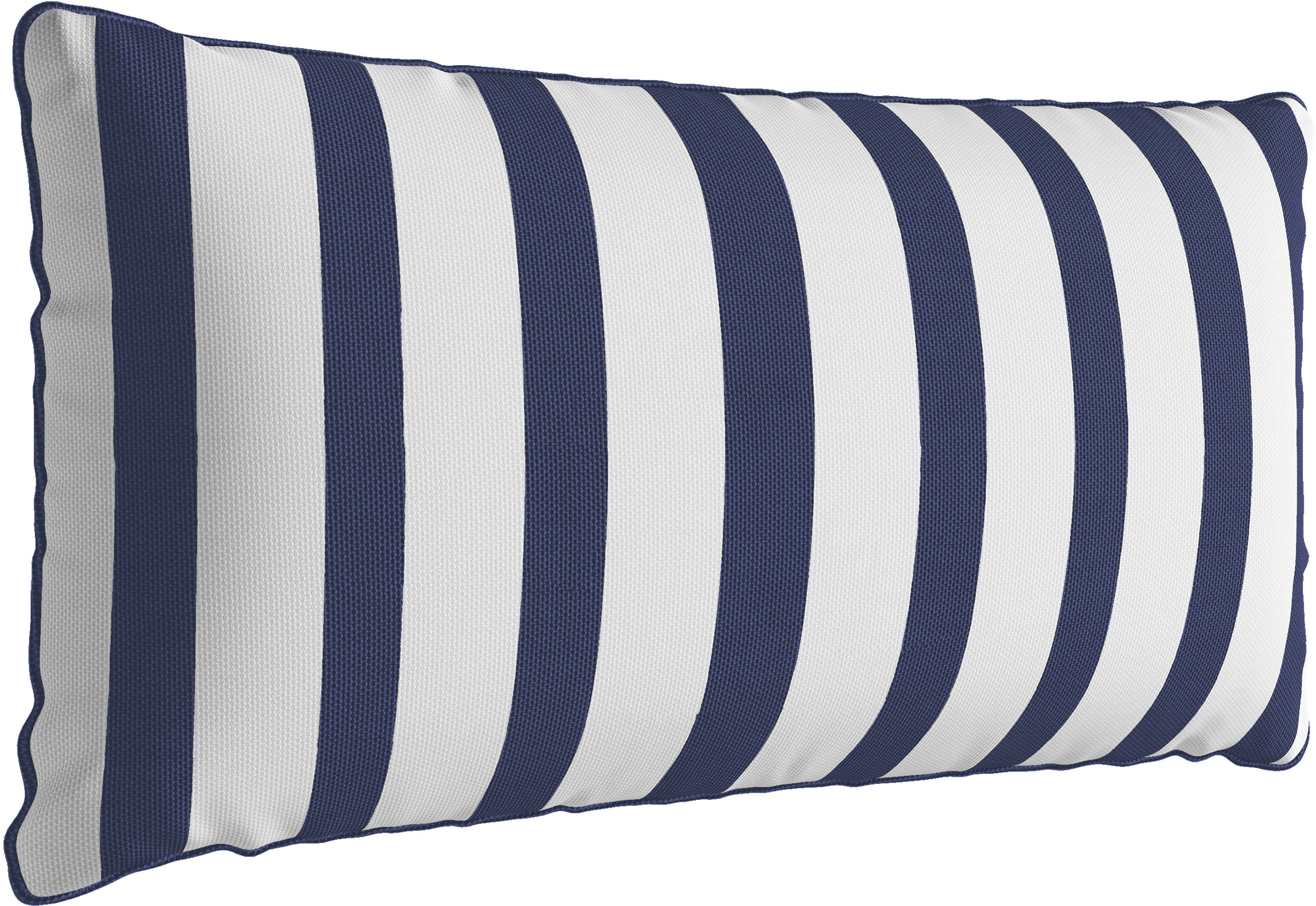 Prostokątna poduszka ogrodowa w granatowe paski  60x30 cm – obraz-1